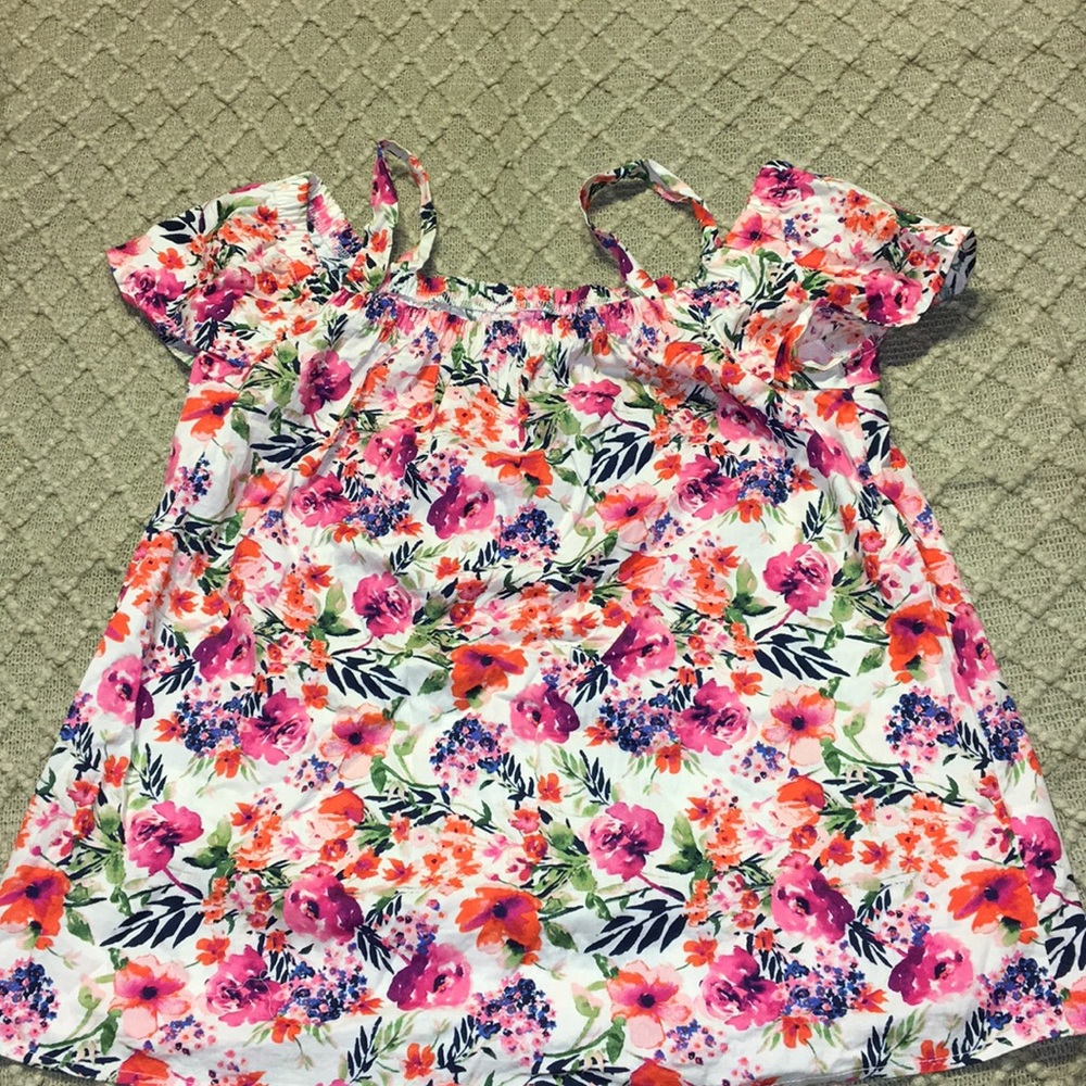Cold shoulder floral top